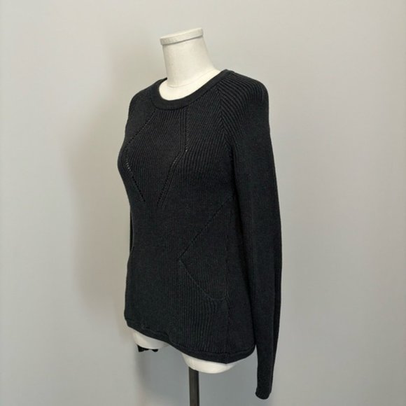 Lululemon The Better The Sweater Heathered Black Cotton Knit Pullover Sweater - Picture 6 of 15
